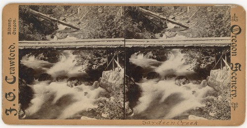 Oregon stereoview footbridge - oregon,